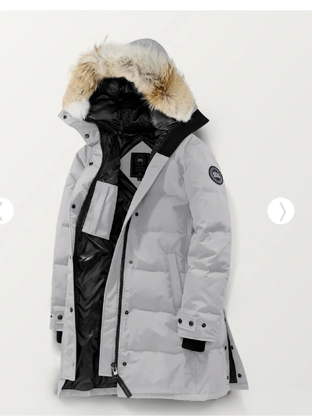 Canada Goose Silver Birch Shellburn Parka with Removable Fur-Trim Hood, Small